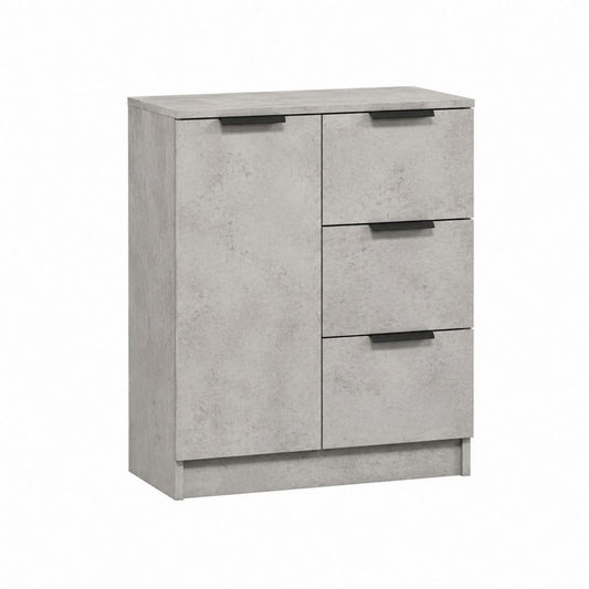 Buffet de rangement gris béton en panneaux de particules 80 x 40 x 100 cm
